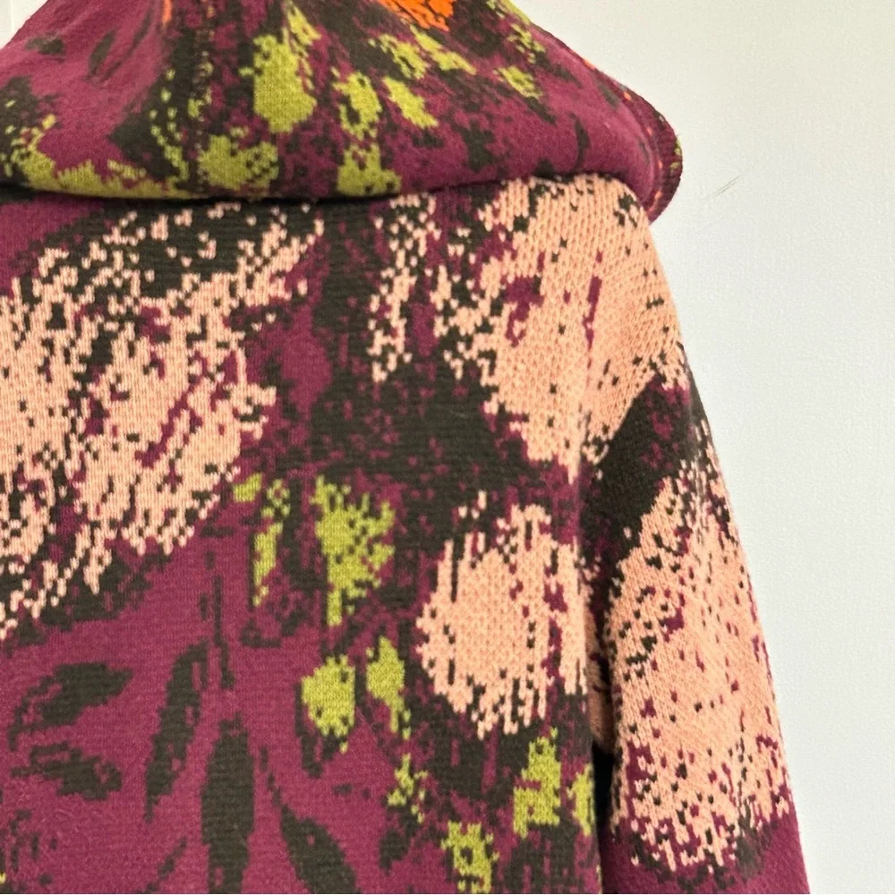 IVKO Floral Wool Cardigan Sweater Coat Large - Picture 9 of 14